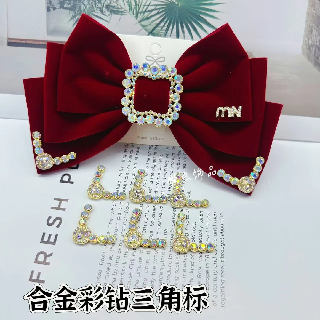 懒虫饰品  三角标合金配饰发饰蝴蝶结DIY装饰材料配件