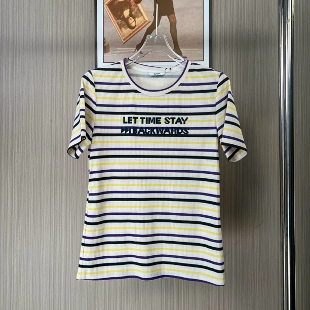 8607品牌撤柜女装FG春夏新款时尚气质条纹T恤