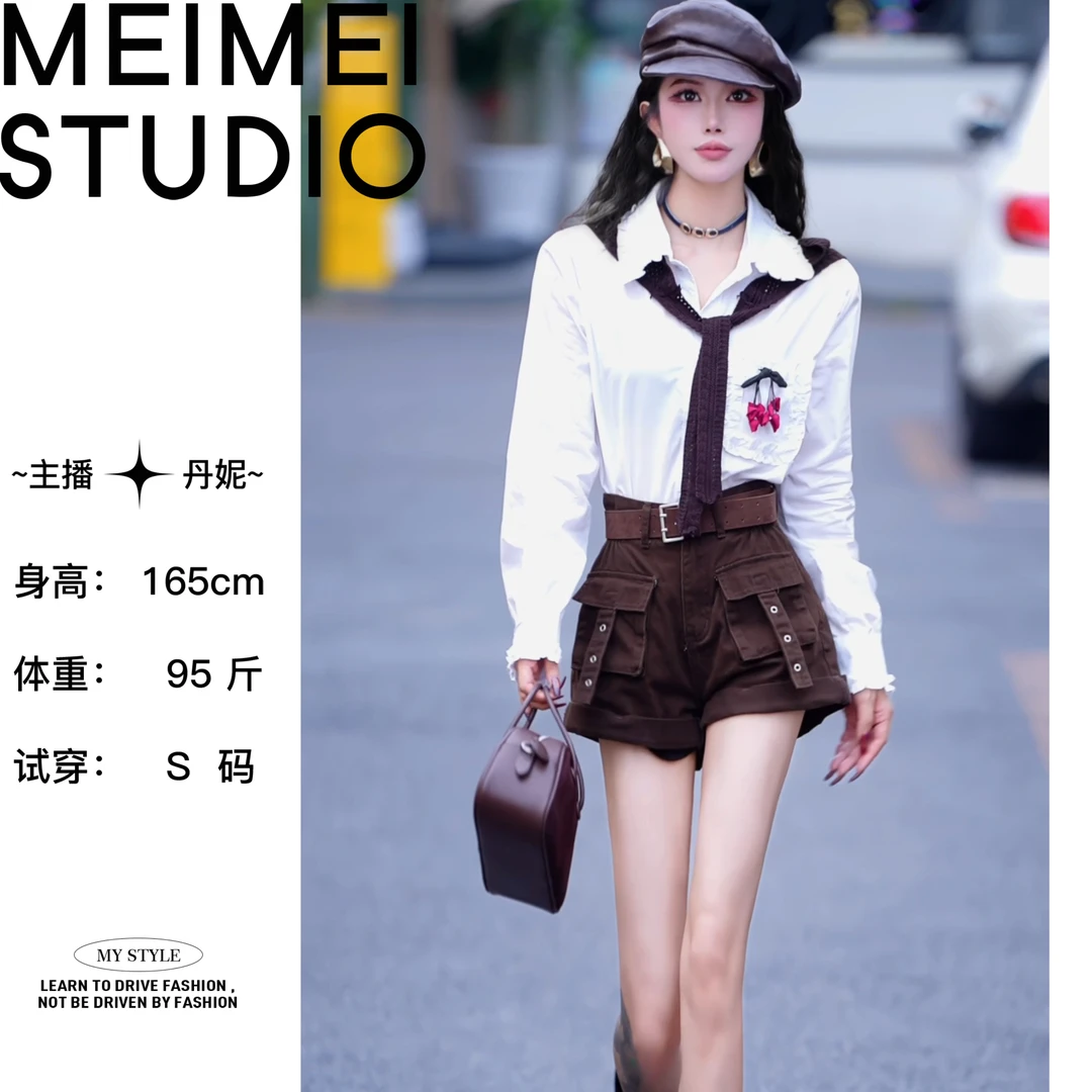 MEIMEI STUDIO秋季新时尚欧若风气质显瘦披肩衬衫617-60870310