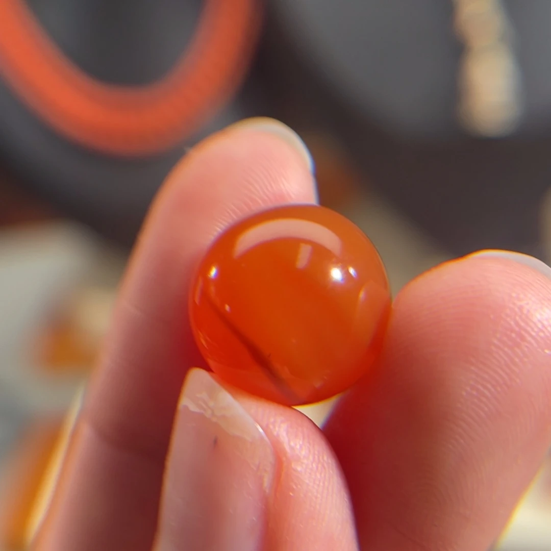 南红玛瑙未镶嵌圆珠13.9mm