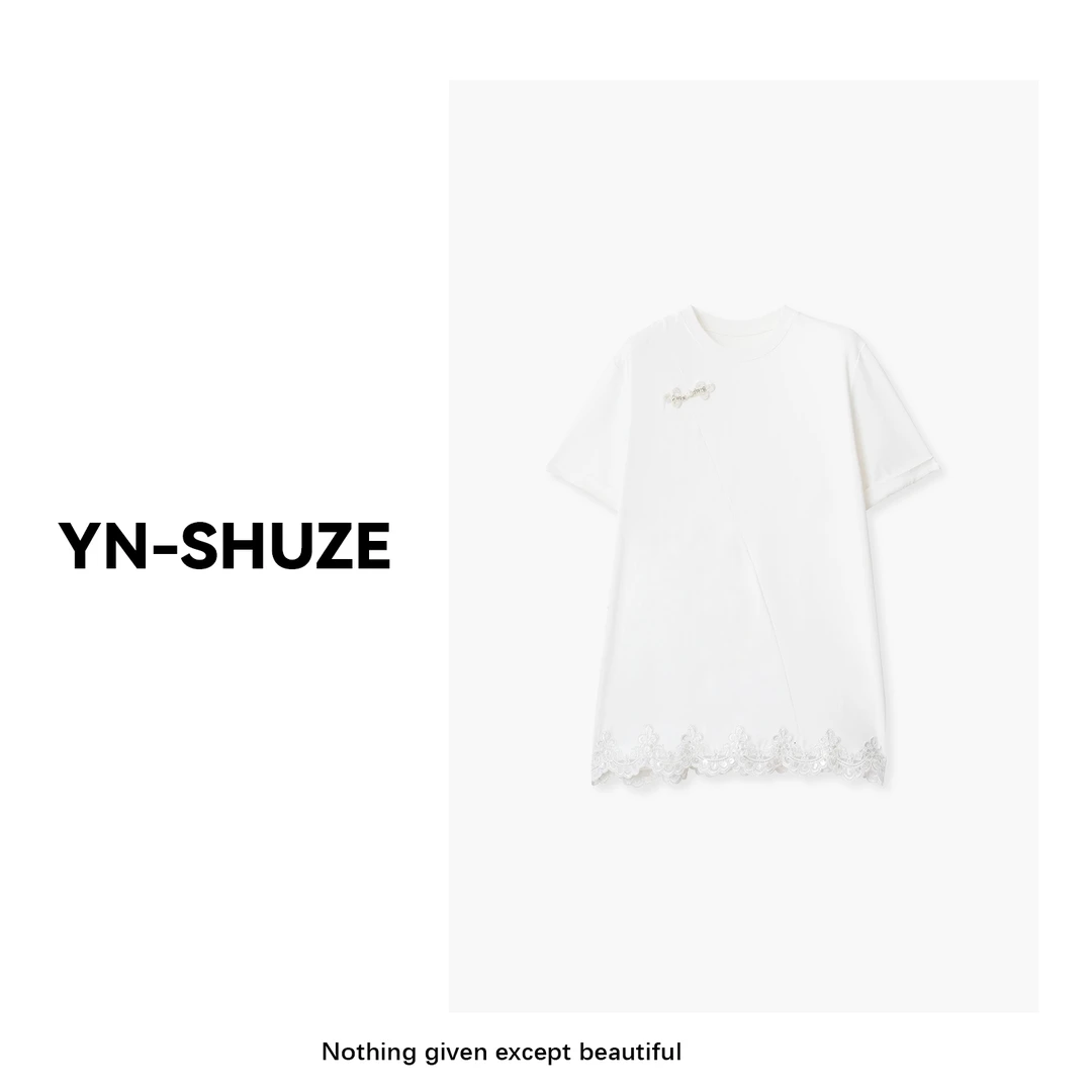 YN-SHUZE【白瓷】设计师国风渐变印染半袖连衣裙SZ-YNC-247305