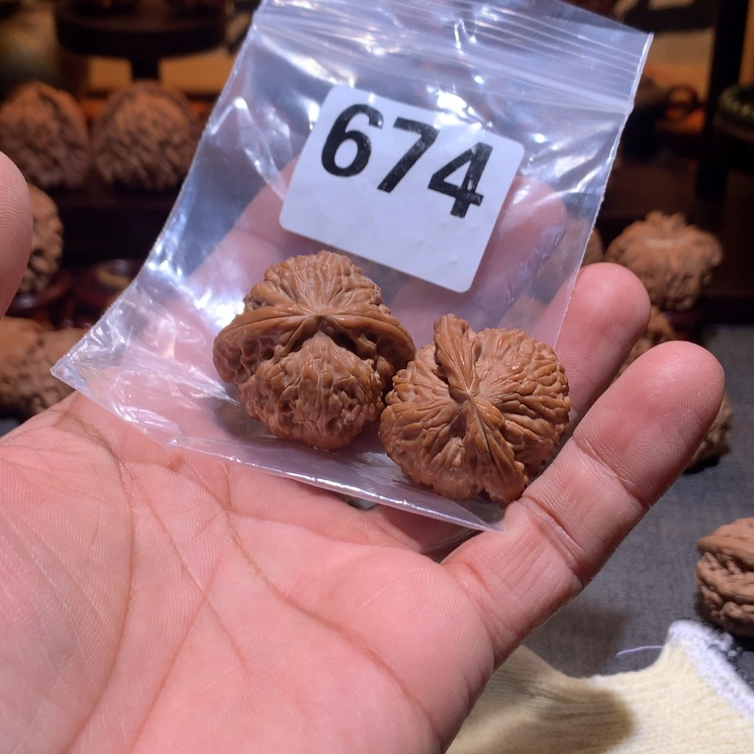 A***哥桃核把件白狮子674号