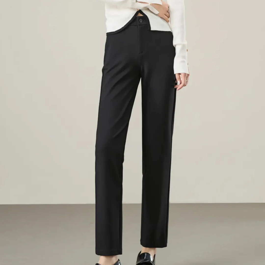 9110#【裤长90】夏季薄款高腰窄版阔腿西装裤直筒西裤时尚气质