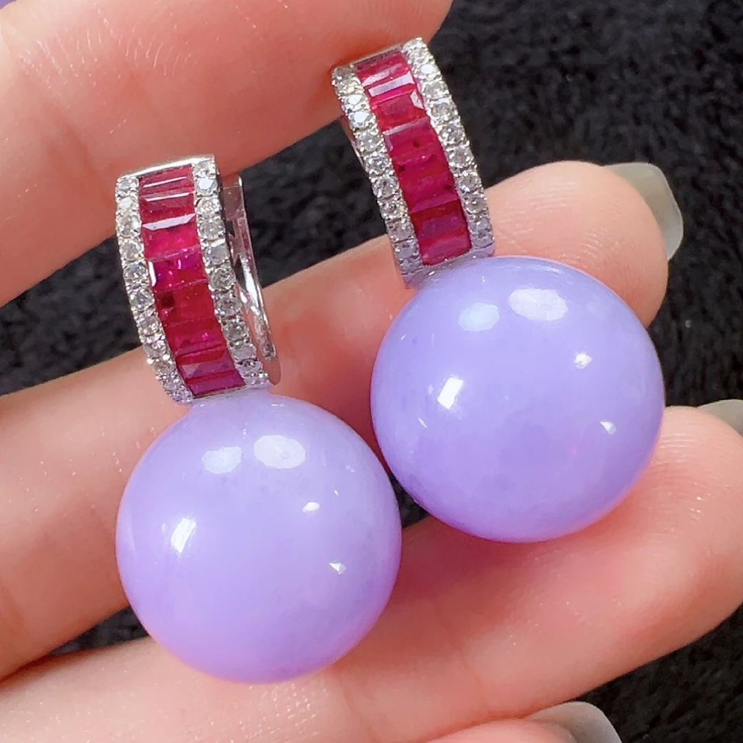 翡翠18K金镶嵌耳饰签收后24小时鉴赏期