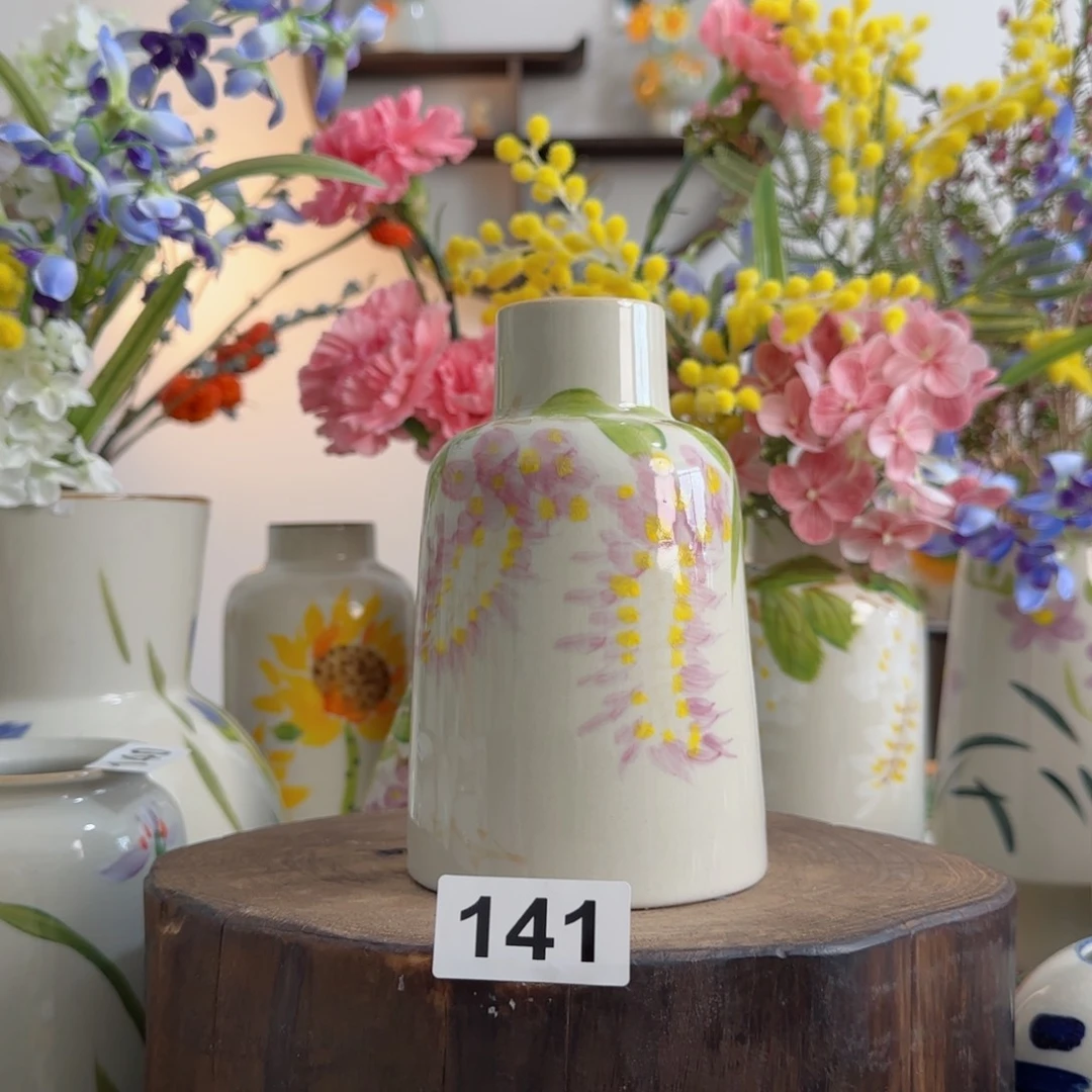 摆件景德镇陶瓷手绘小花瓶摆件无孔