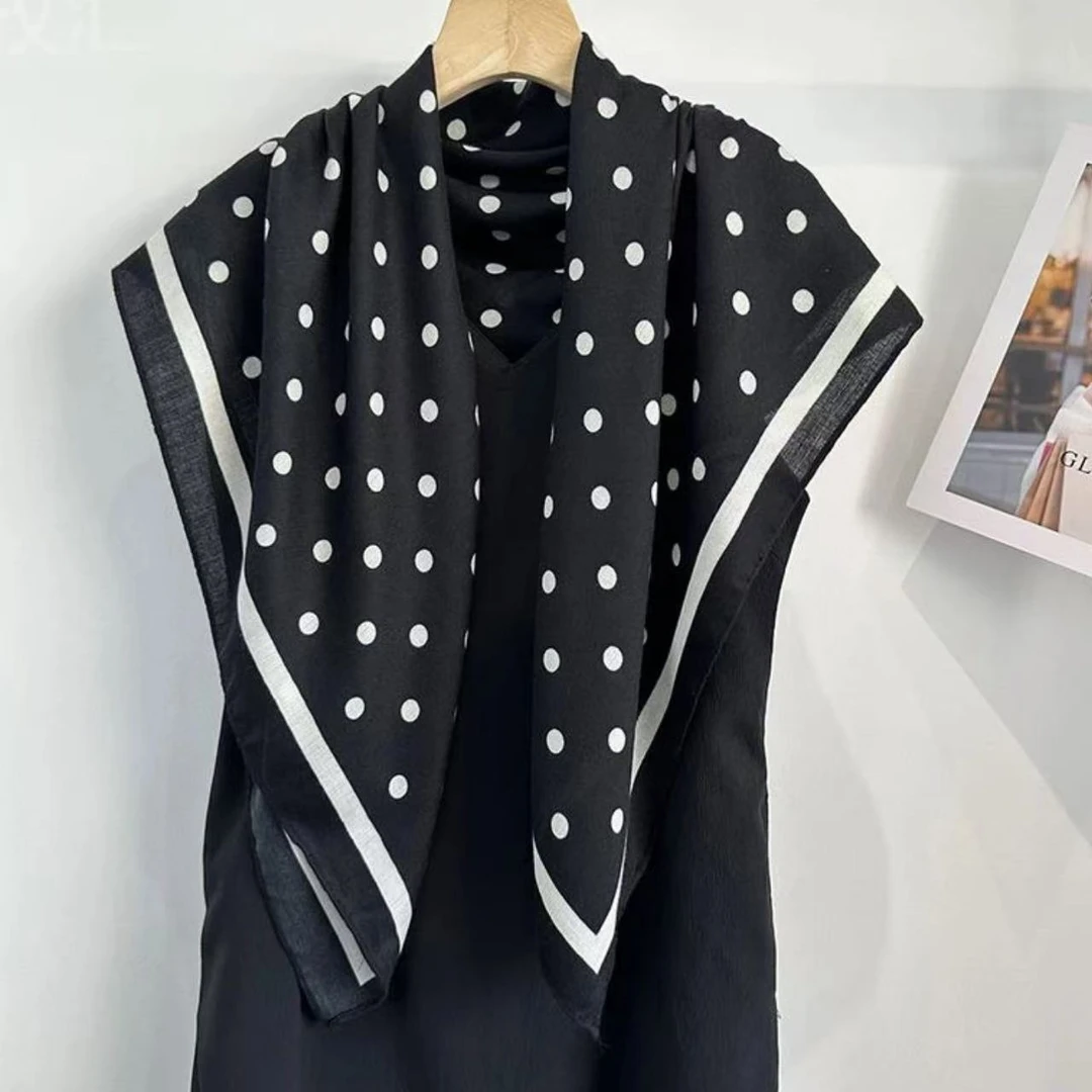【波点黑丝毛】春夏季新款女士百搭围巾方巾丝巾