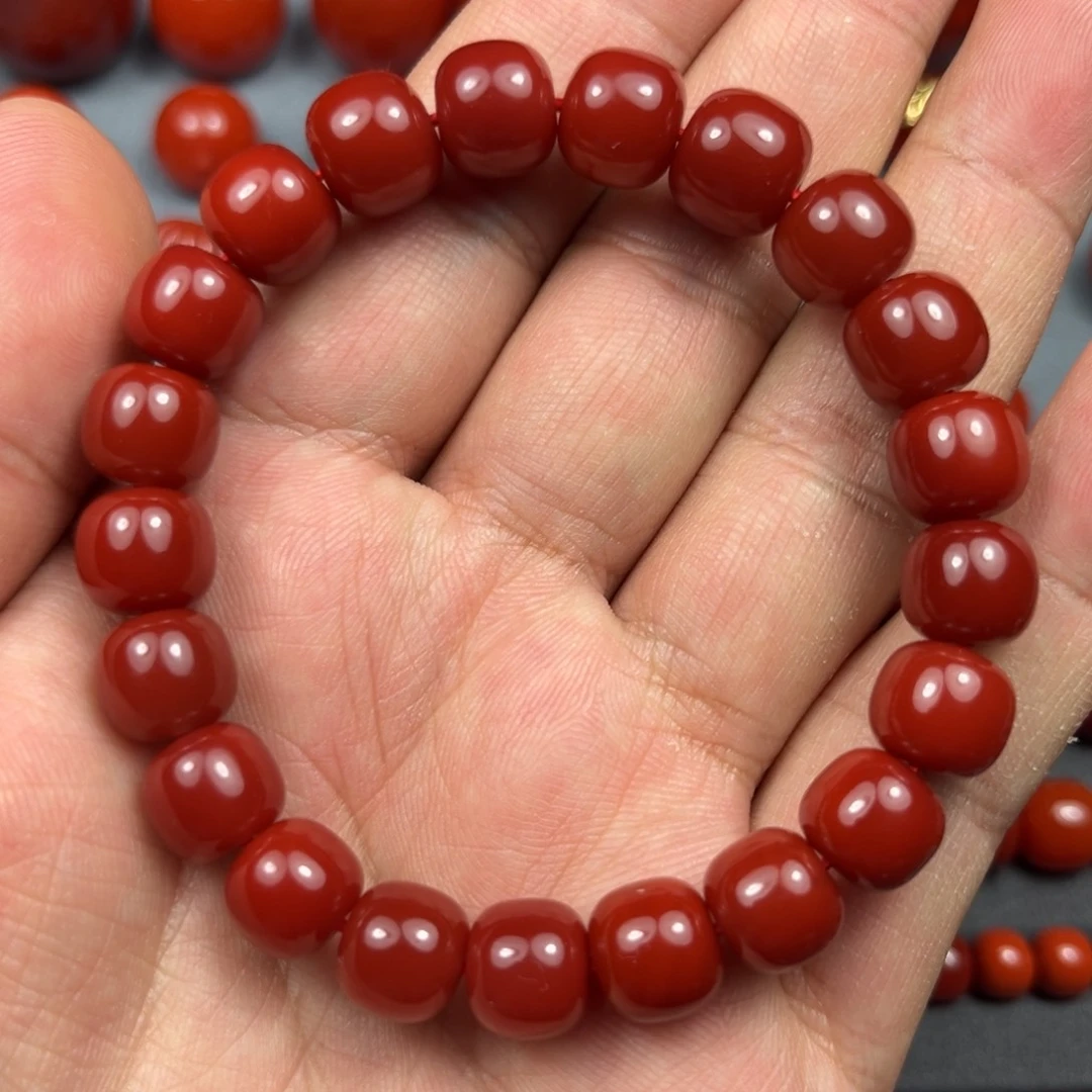 南红玛瑙珠宝奇石未镶嵌尺寸10/9牛血红满肉