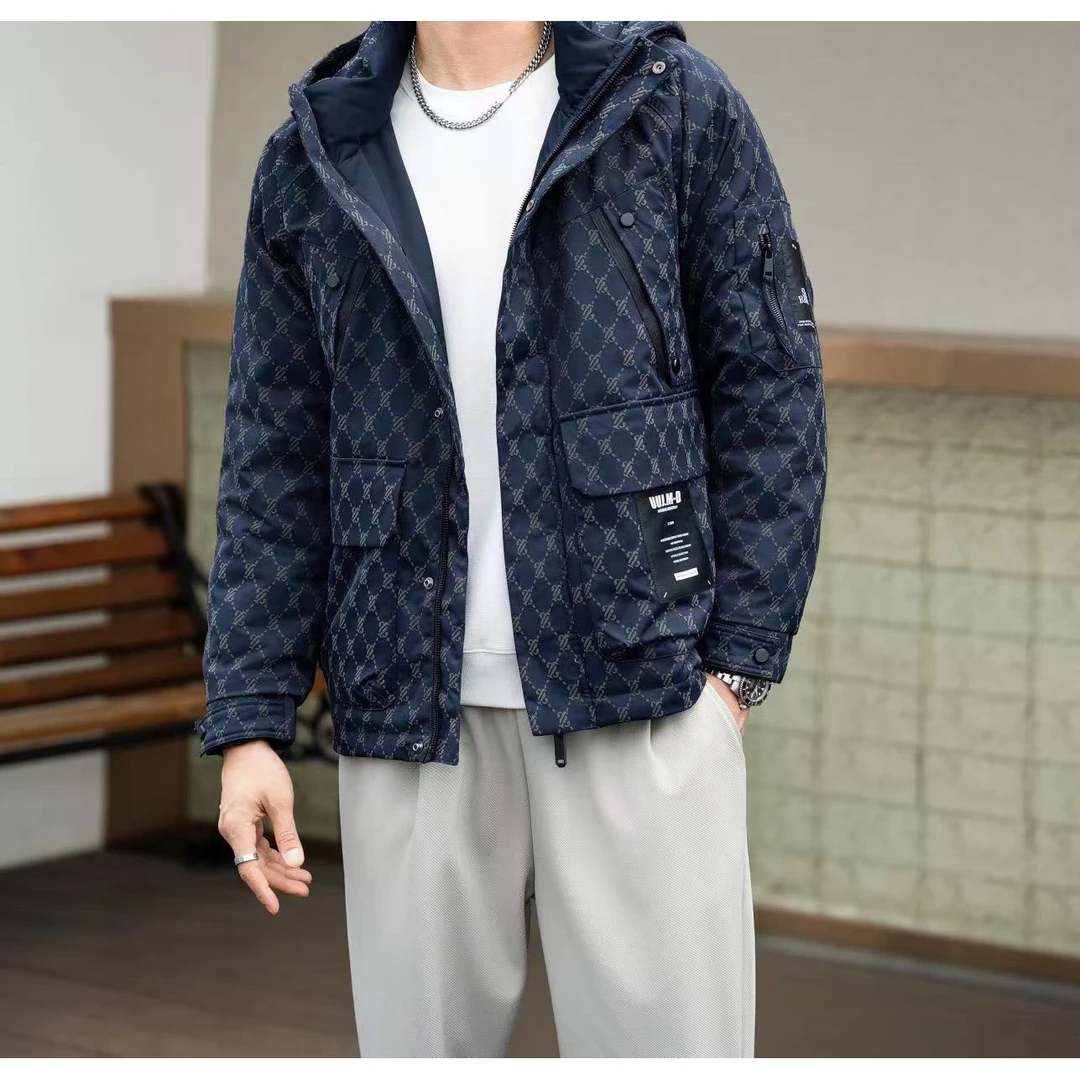 冬季潮流印花加厚男士百搭休闲时尚工装夹克外套 6606