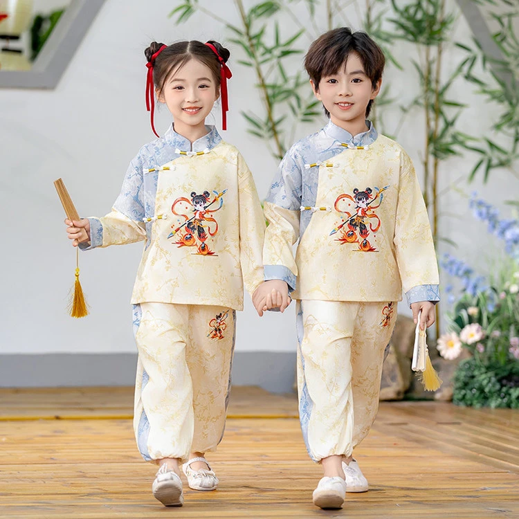 哪吒衣服儿童汉服春款男女童新中式国风演出服宝宝春秋季唐装套装
