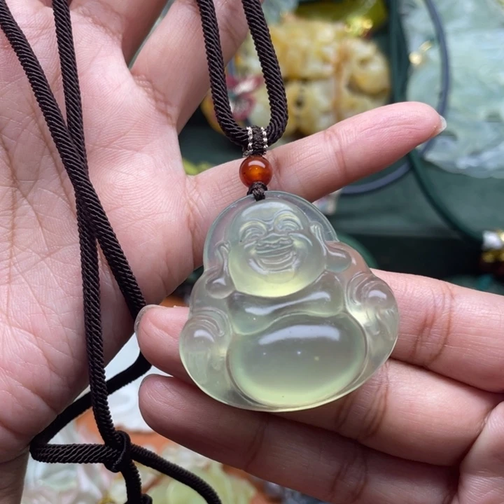 岫玉未镶嵌吊坠毛衣链锁骨链