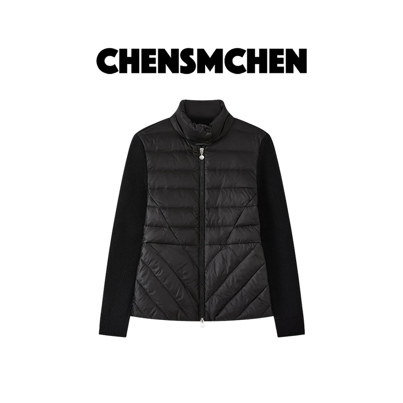 CHENSMCHEN 简约针织拼接鹅绒外套女时尚休闲百搭上衣CSY9188MX