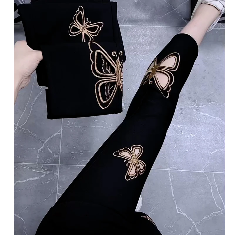 夏季薄款镂空大码直筒牛仔裤女梨形身材高腰显瘦小个子九分烟管裤