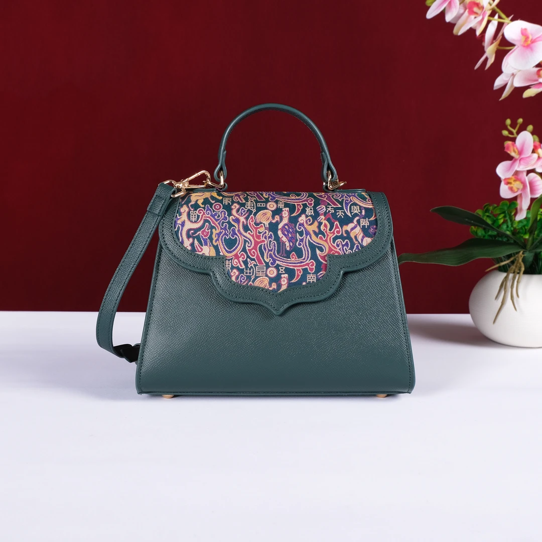 锦纹（古蜀锦名家张和才）非遗蜀锦百搭斜挎手提包24cm*19cm*10cm