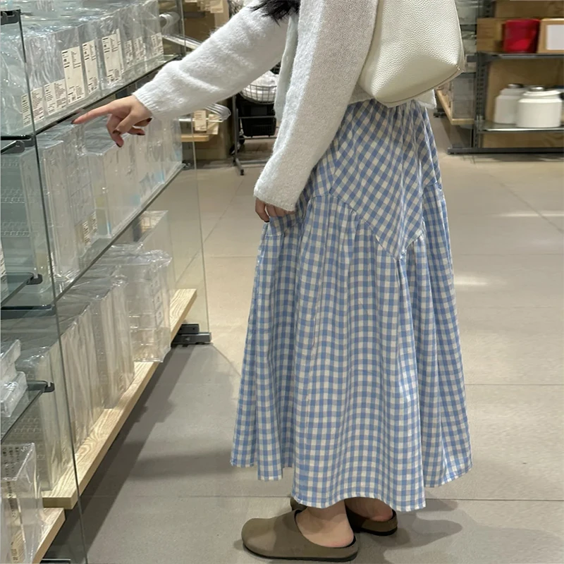 格子裙显瘦高腰夏季百搭设计感