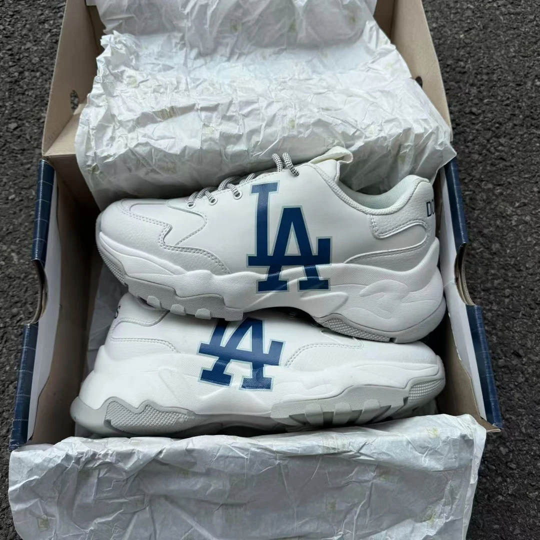 MLB Big Ball Chunky 简约低帮老爹鞋男女同款白蓝 无原装鞋盒