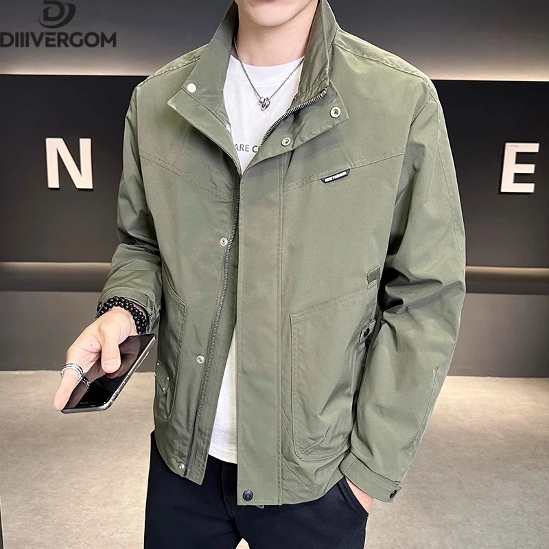 2025新款男士立领夹克春秋季潮流宽松外套休闲百搭男款工装上衣服