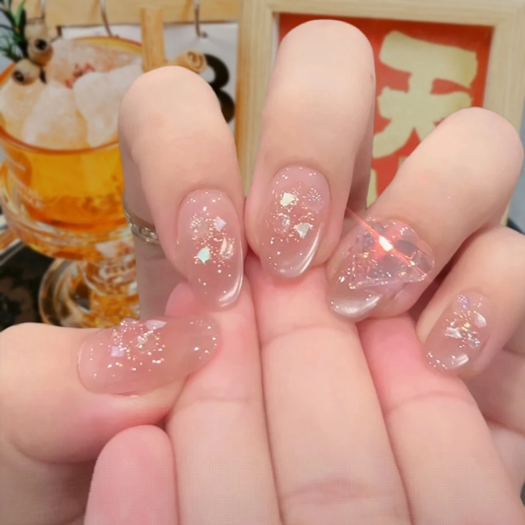 【夏夜烟火】纯手工穿戴甲定制美甲可拆卸纯欲新款猫眼美甲穿戴甲片