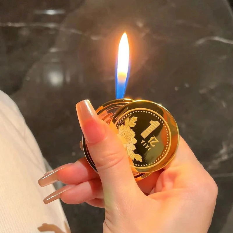 转大钱转1亿创意充气硬币解压创意礼品旋转送朋友礼物打火机金属
