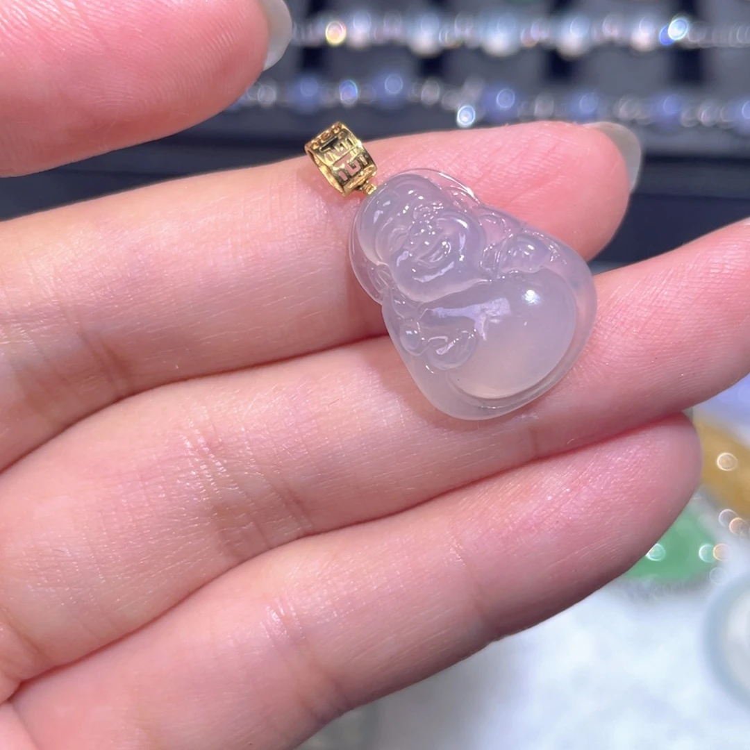 颈饰18K金镶嵌翡翠翡翠