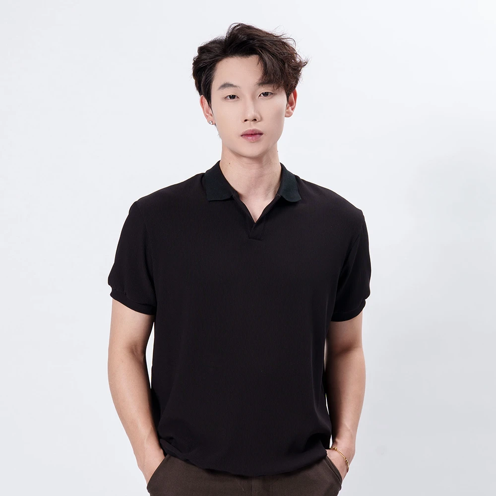 【KILLCAN】夏季海鸥领针织衬衫短袖男生休闲高级感休闲简约