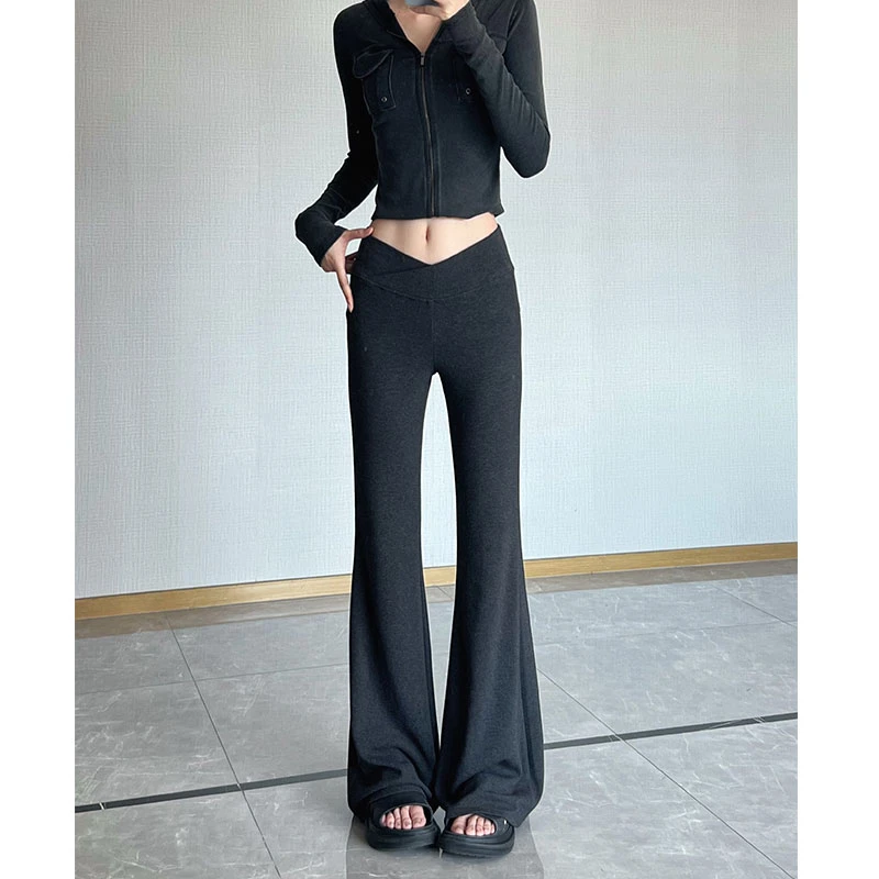 早秋显瘦v腰微喇裤 提臀显瘦裤 拖地裤 204