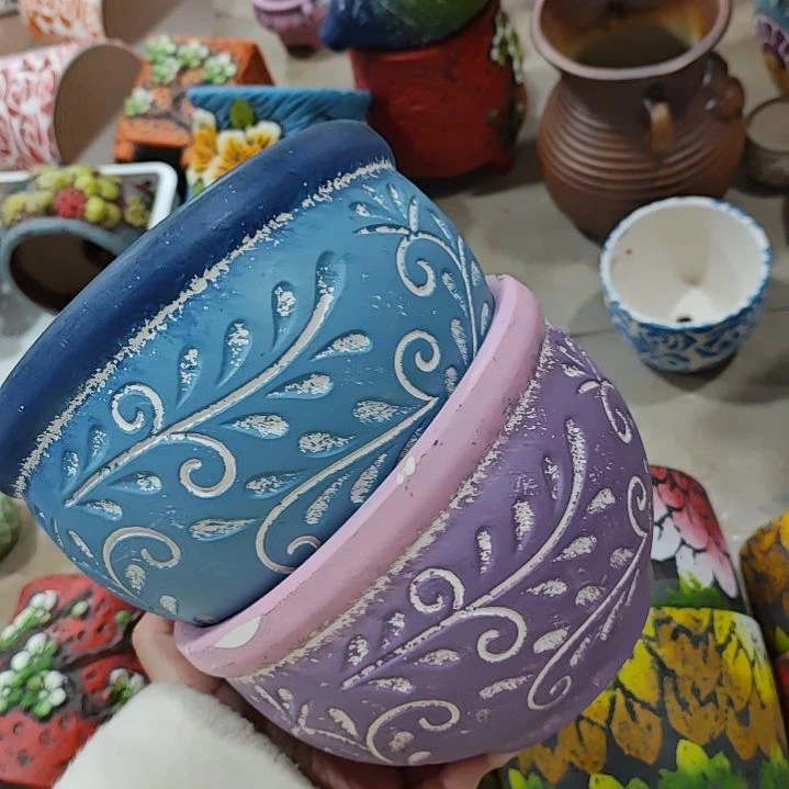 红陶吸水透气的白陶花盆凑满12发货