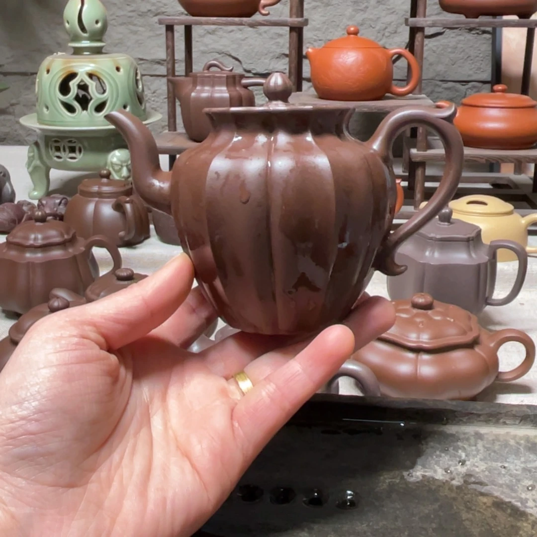 紫砂茶壶宜兴原矿紫砂手工制255