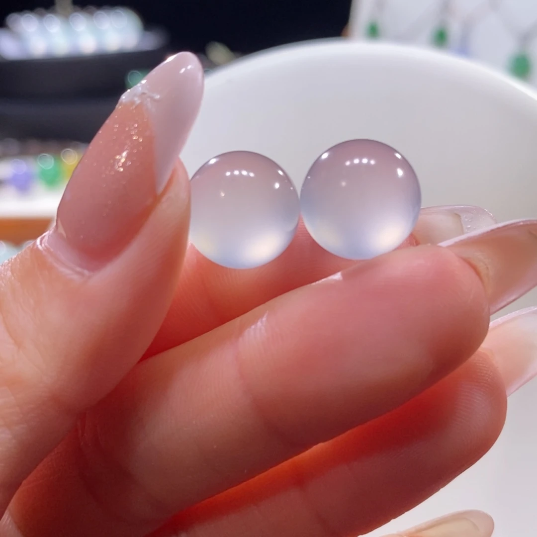 翡翠未镶嵌颈饰翡翠高冰白月光珠多样性发其一