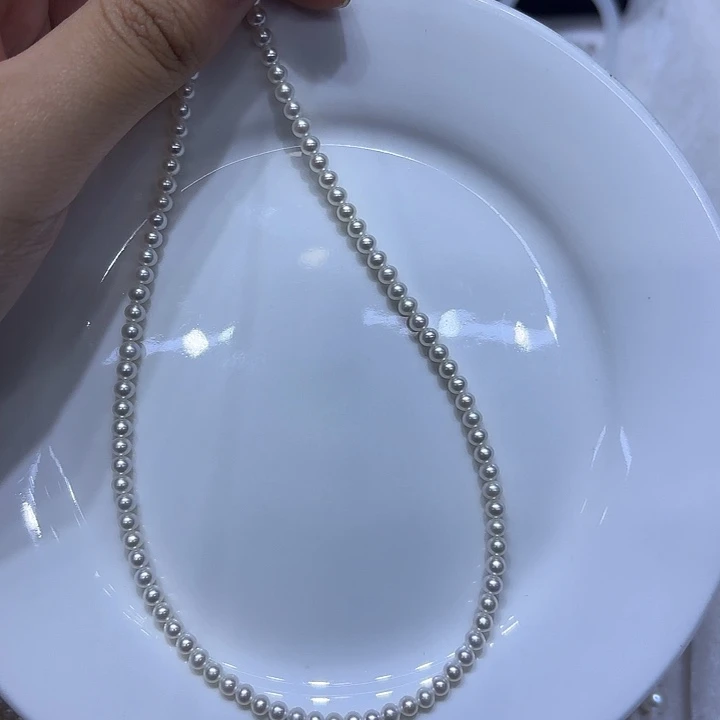 淡水珍珠银S925镶嵌颈饰珍珠3-3.5mm左右