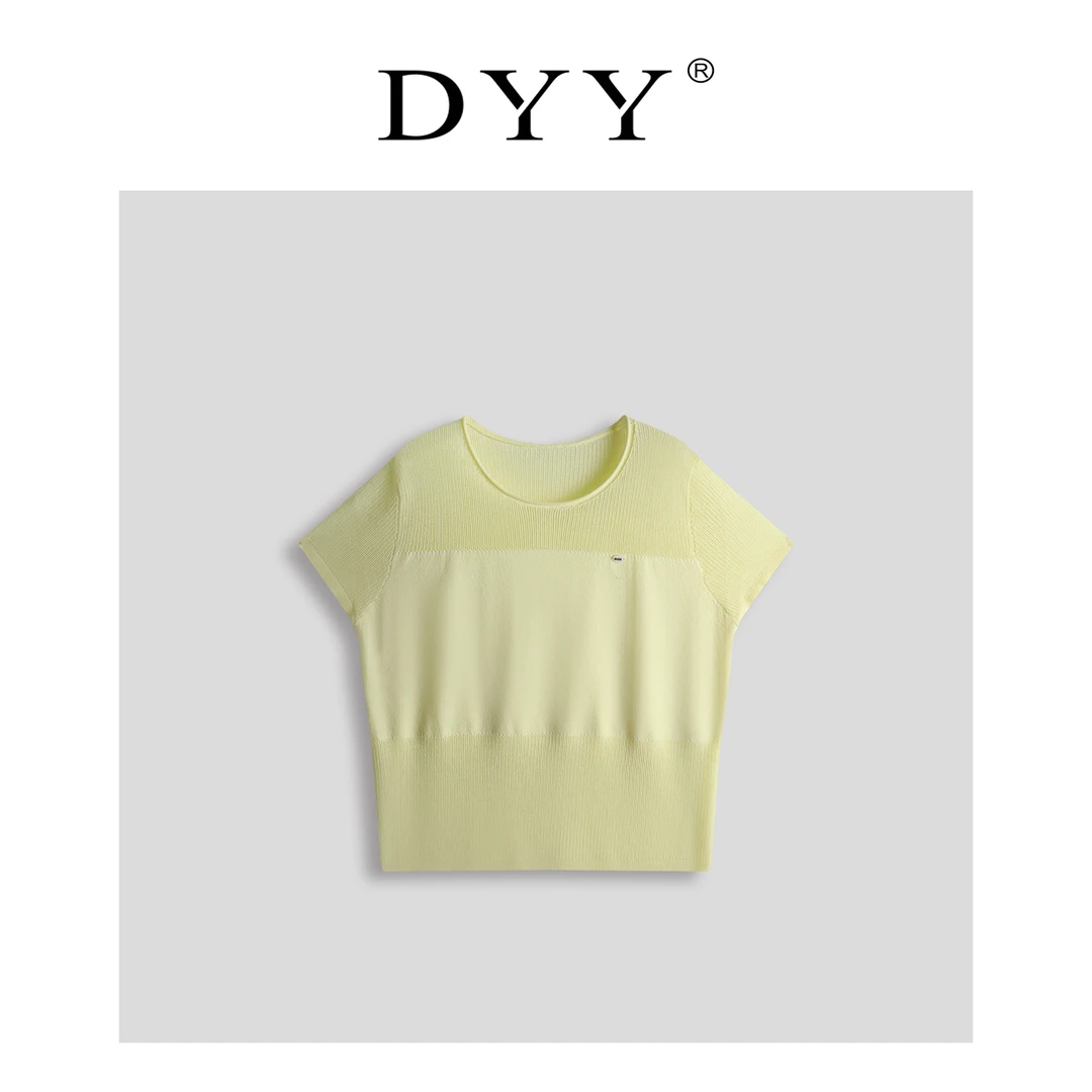 夏季新款圆领宽松短袖针织衫简约时尚百搭上衣短袖T恤YT8819