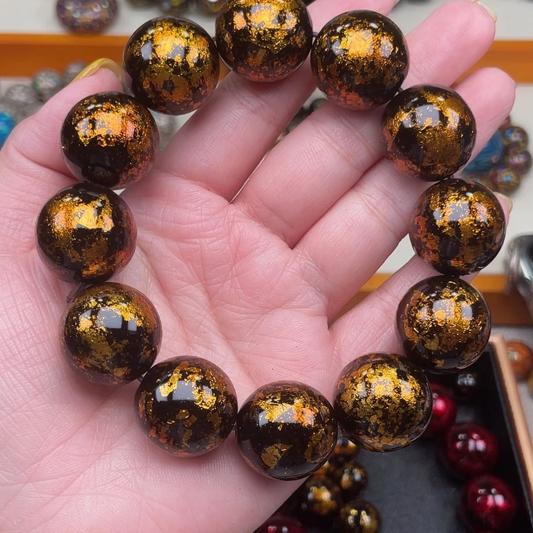 ༒****2.0黑金宝纱手串。