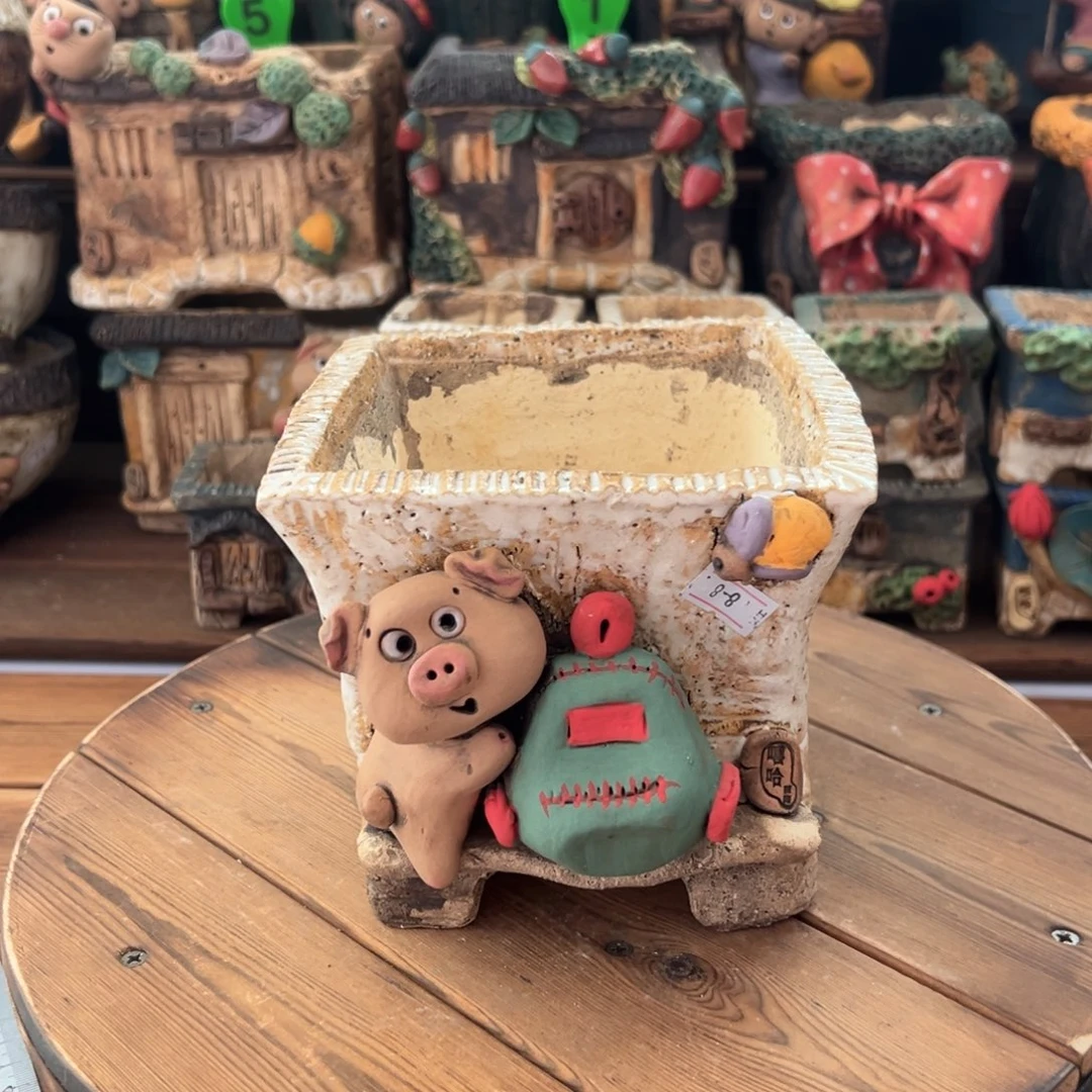 红陶嘻哈多肉花盆