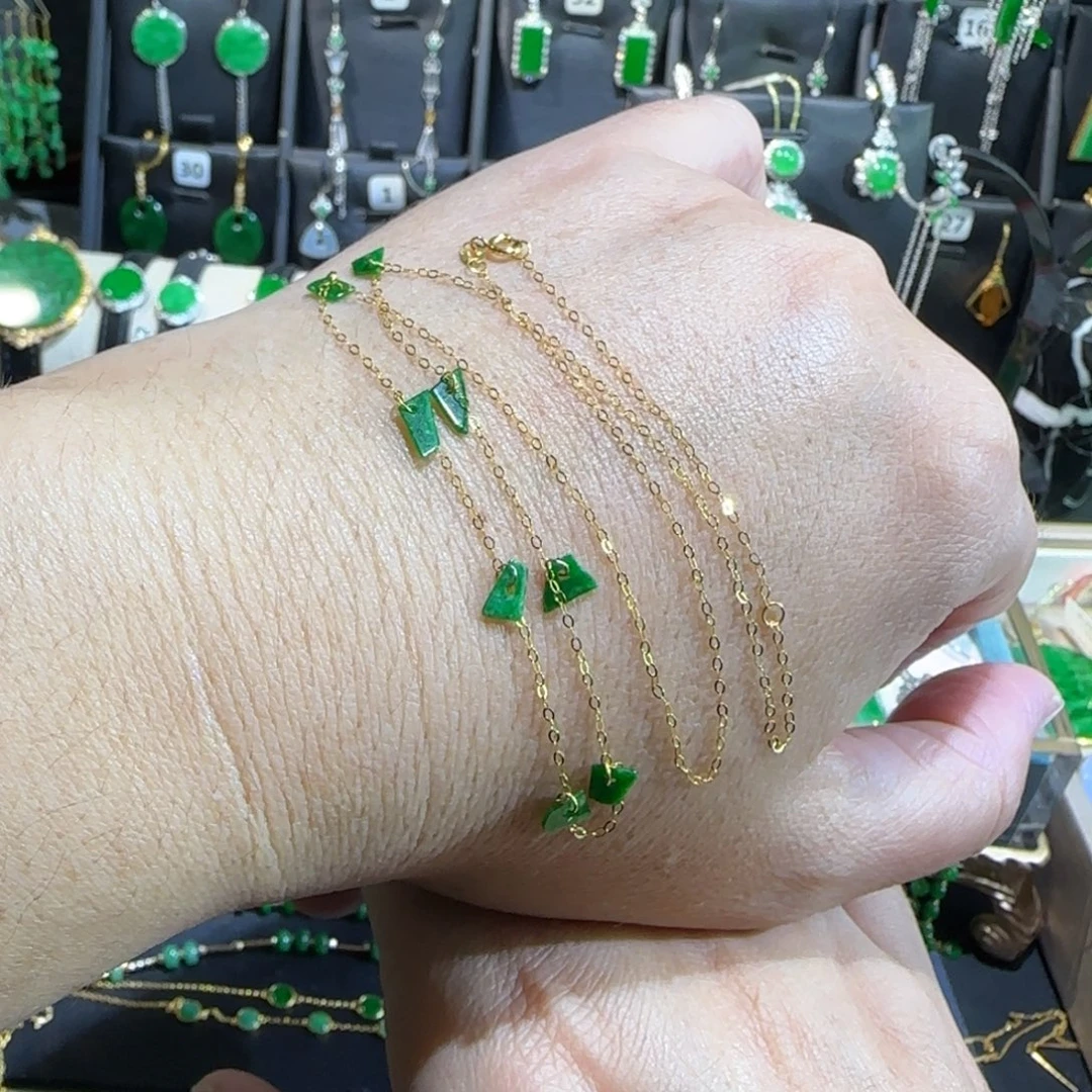 翡翠18K金镶嵌颈饰项链