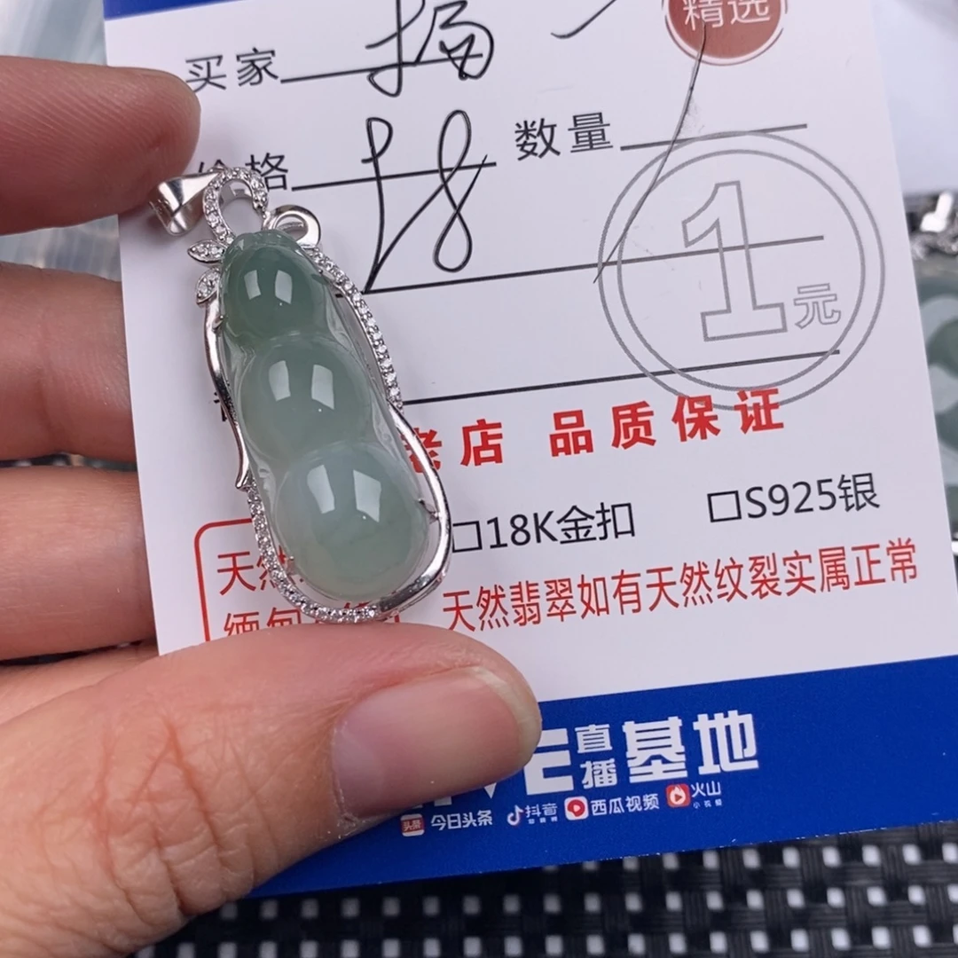 杨***二翡翠银S925镶嵌颈饰
