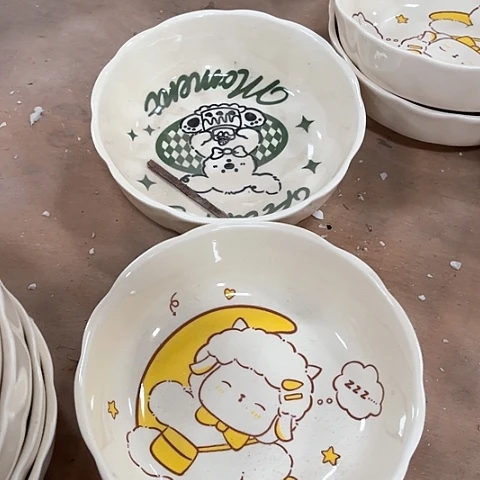 微瑕，不明火，口径15高度5各一个沙拉碗