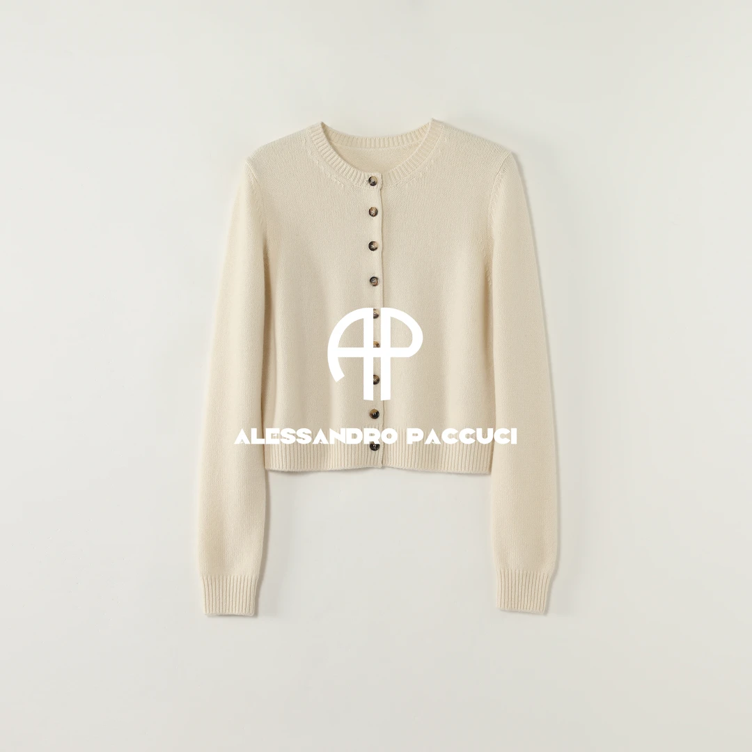 AP洛哥61009SK【纸杯蛋糕】100羊绒圆领时尚百搭多色短款针织开衫