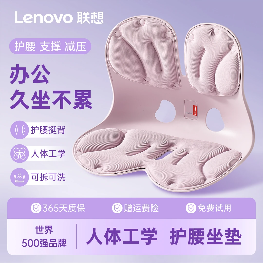 联想护腰坐垫久坐办公室人体工学座姿椅腰托靠背一体腰靠垫家用