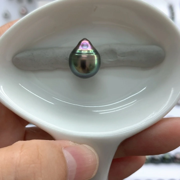 海水珍珠裸珠11.7孔雀绿炫彩 安安