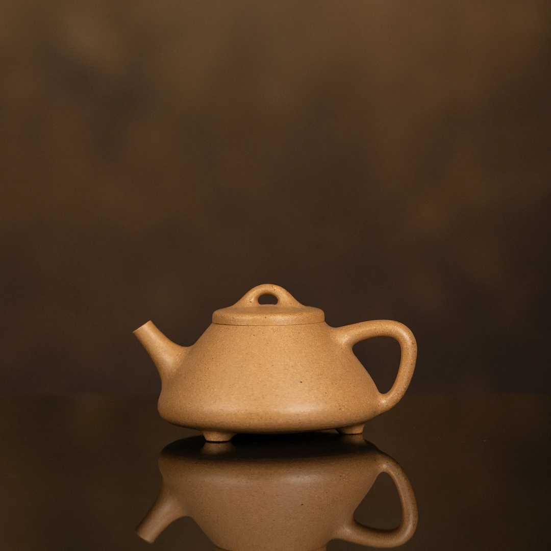 【利贞l子冶石瓢】原矿黄金段泥 约160cc 手工制作紫砂壶 茶具QO