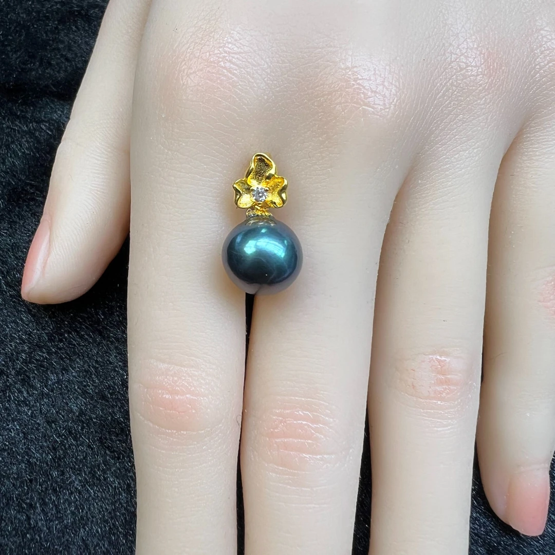 【海水珍珠】18K金天然海水珍珠吊坠FL360（卡10）