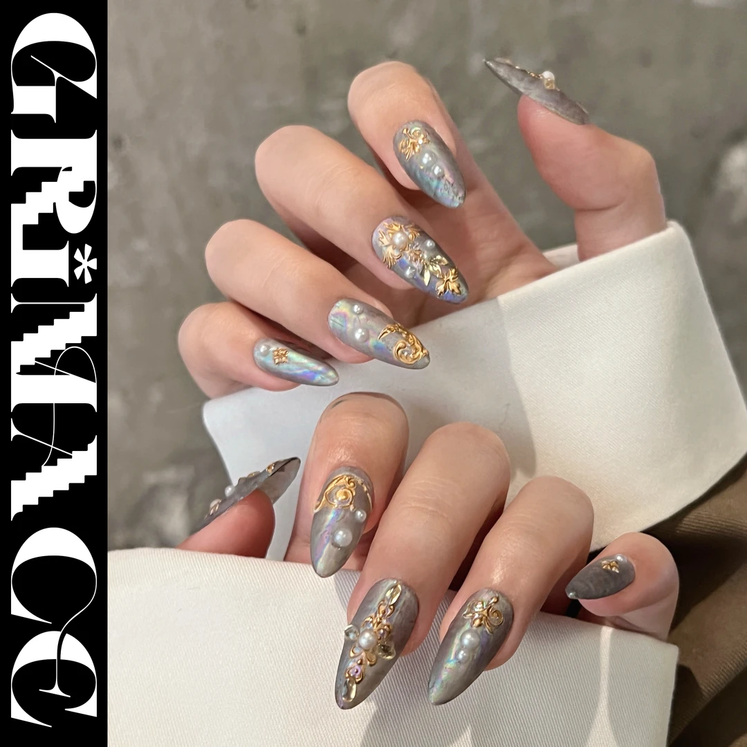 【凡尔赛】怪相录纯手工穿戴式美甲/巴洛克风格螺钿奢华复古杏仁甲