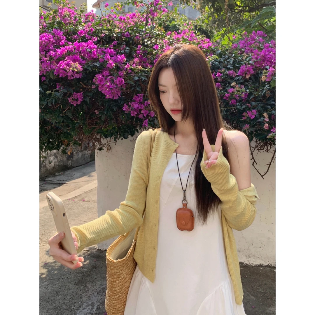 棉花糖~轻薄长袖针织开衫外套