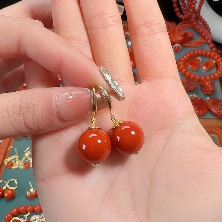 南红玛瑙银S925镶嵌13+顶货