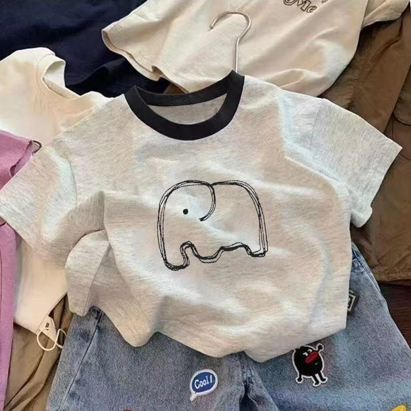 纯棉宝宝T恤短袖新款夏装儿童百搭休闲男童女童洋气上衣夏季童装