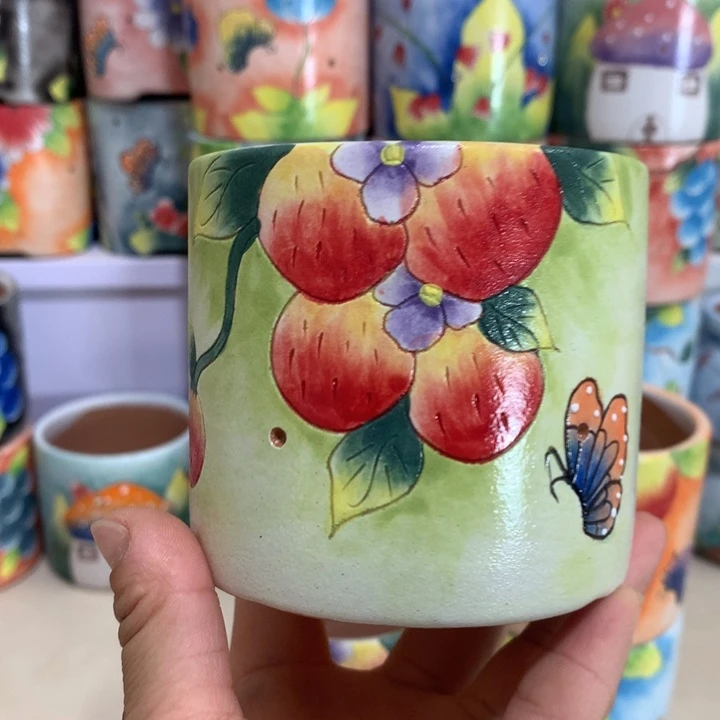 米***洛正品花盆，手绘花盆