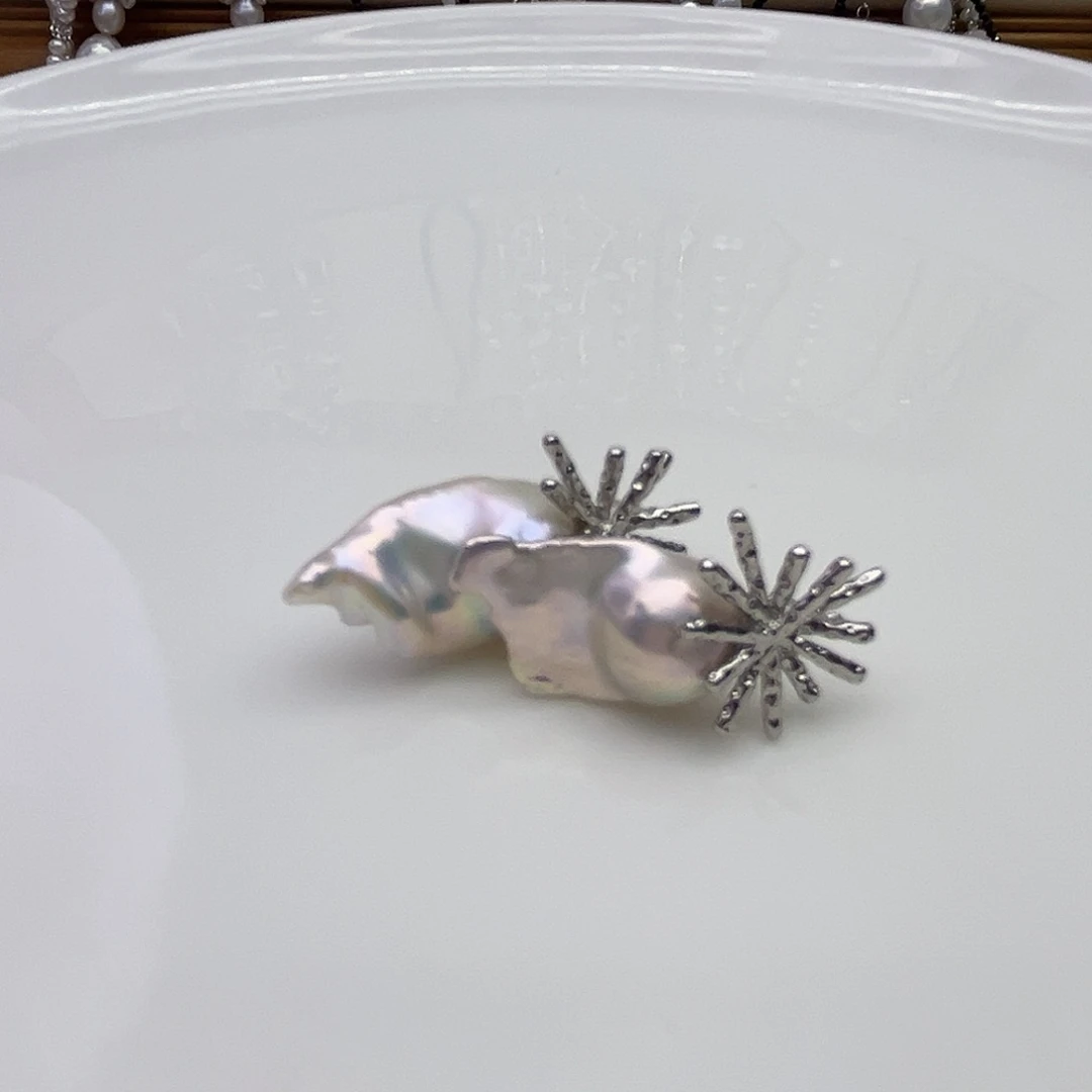 淡水珍珠耳饰未镶嵌圆*滚