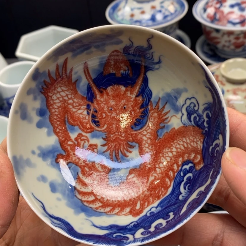 【闪购商品】景德镇青花釉里红主人杯