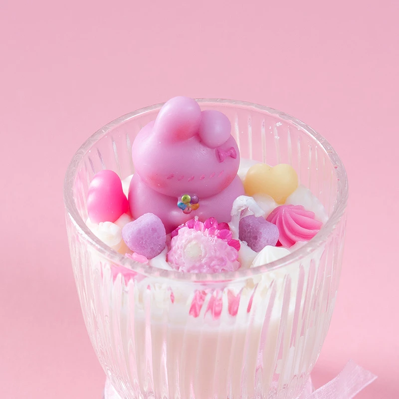 L&M【直播间】少女梦境味 手作香薰蜡烛 花朵粉兔