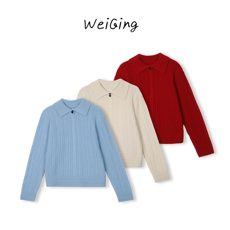 【丹姐家~奶酥小麻花~】100%羊毛！简约设计感针织衫