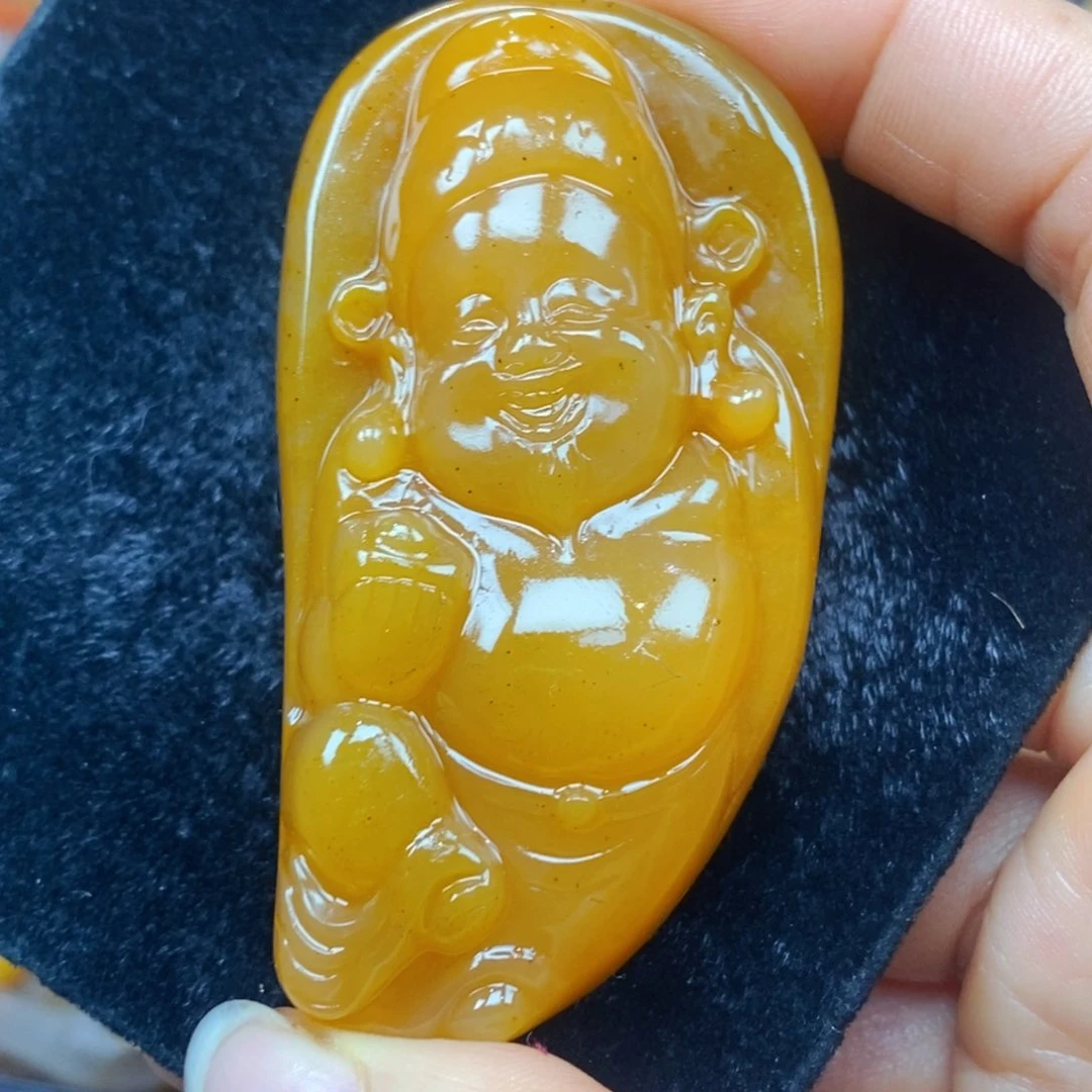 未镶嵌石英质玉（黄龙玉）吊坠(不含链)